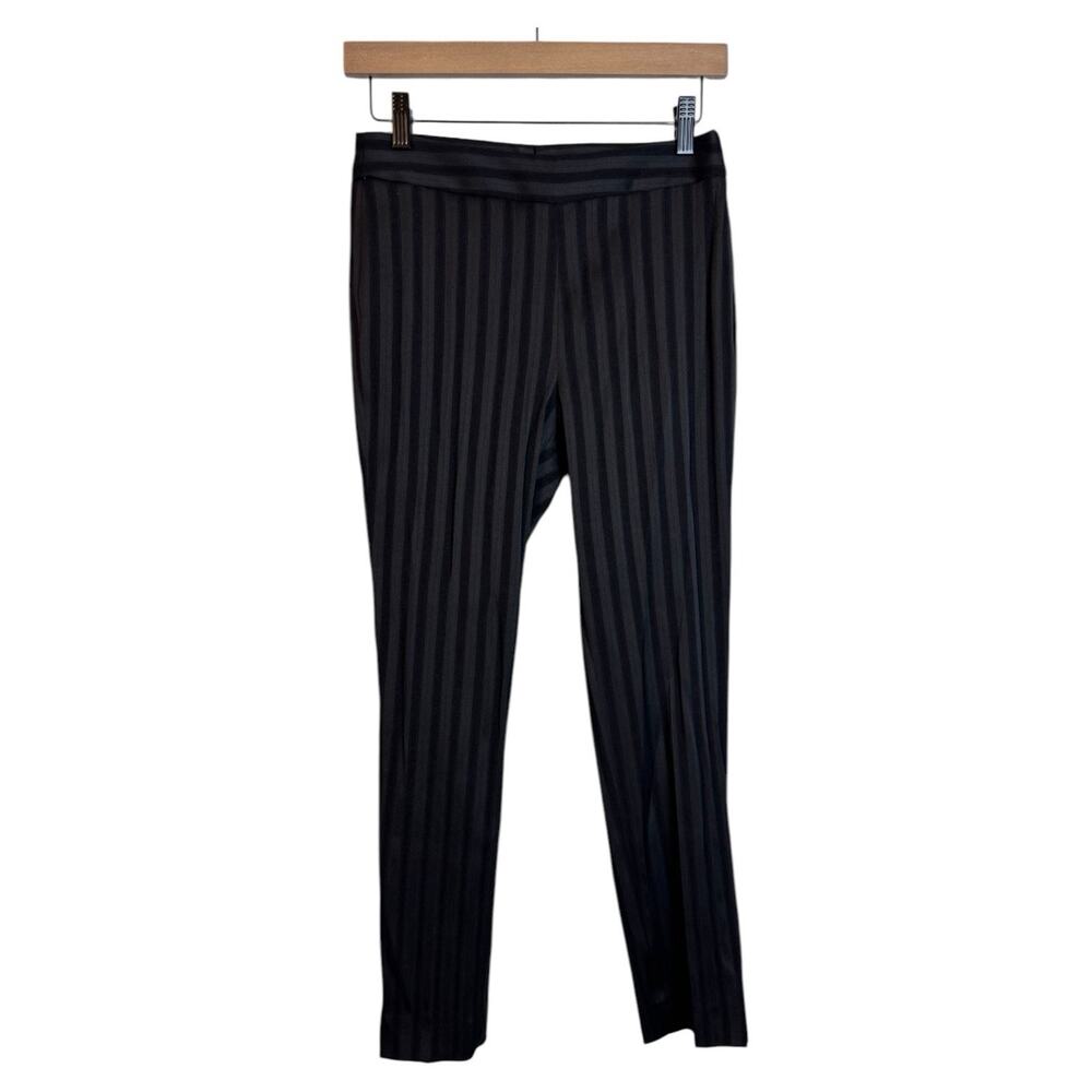 QL2 Quelledue Black Striped Dress Ankle Pants Trousers Size 40- Small 26” Waist